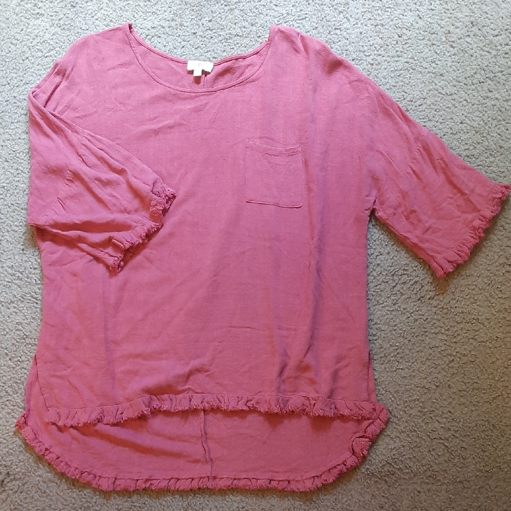 Umgee ~ Womens size M ~ Pink, linen top